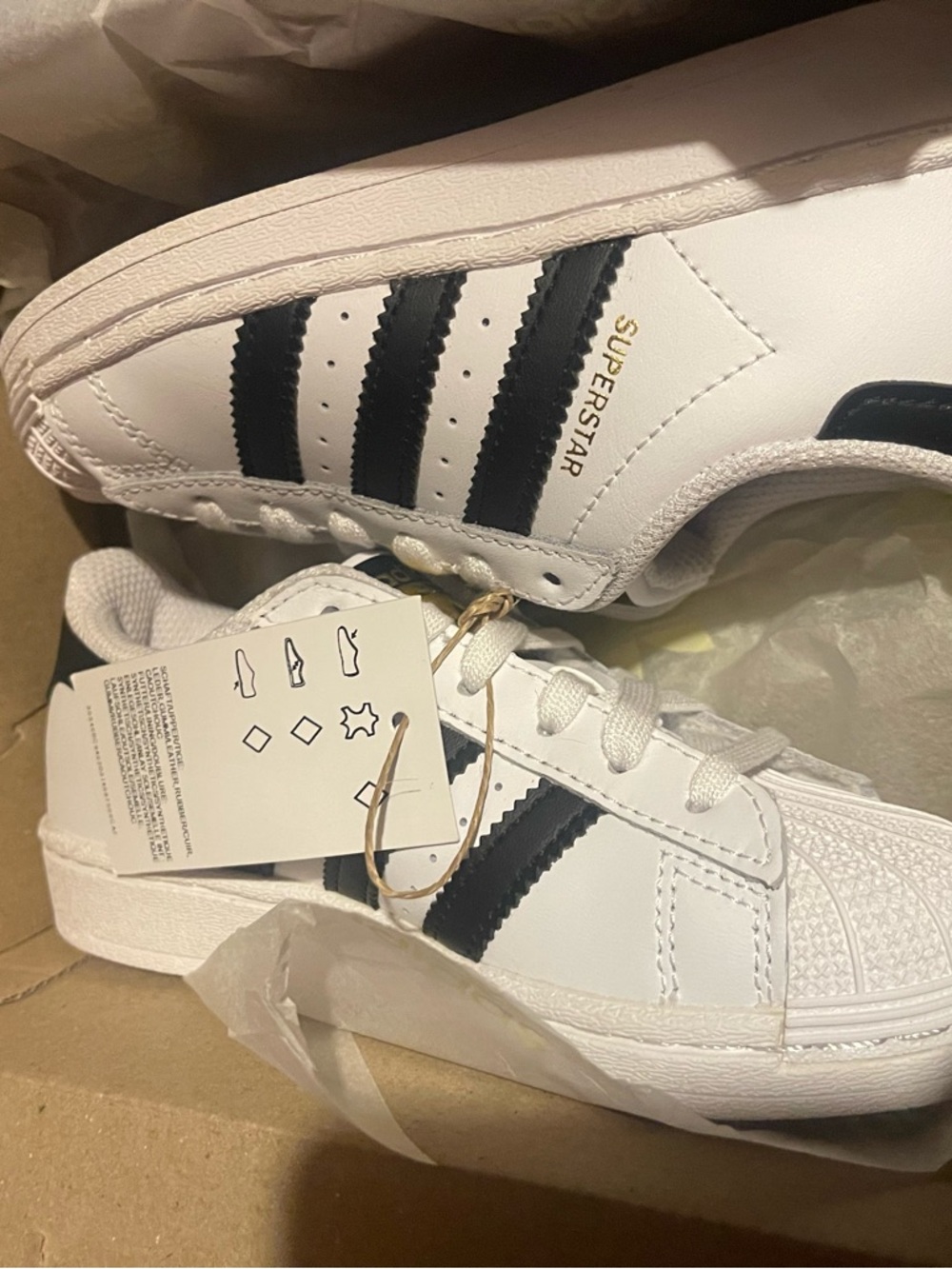 Kids White and Black Superstar Sneakers - Classic Casual Shoe